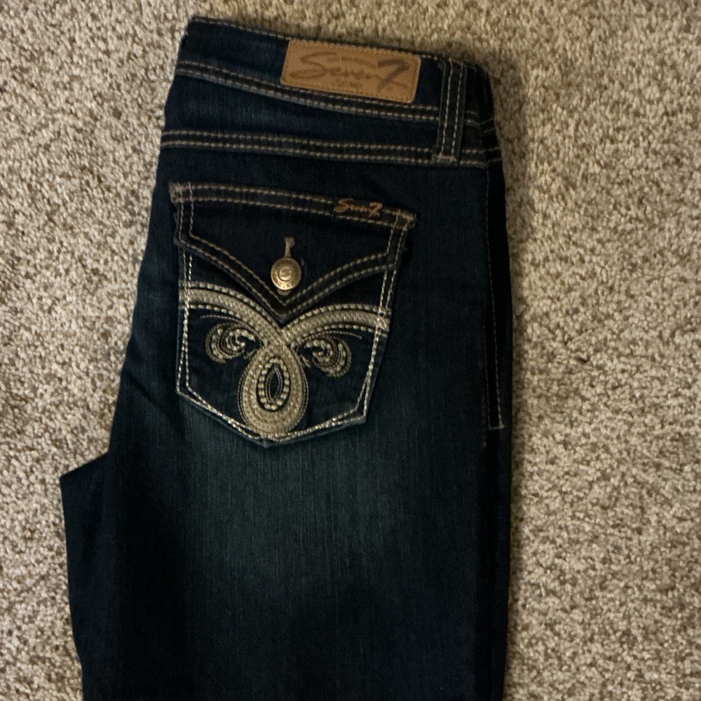 Seven7 Women's Deep Indigo Boot Cut Jeans